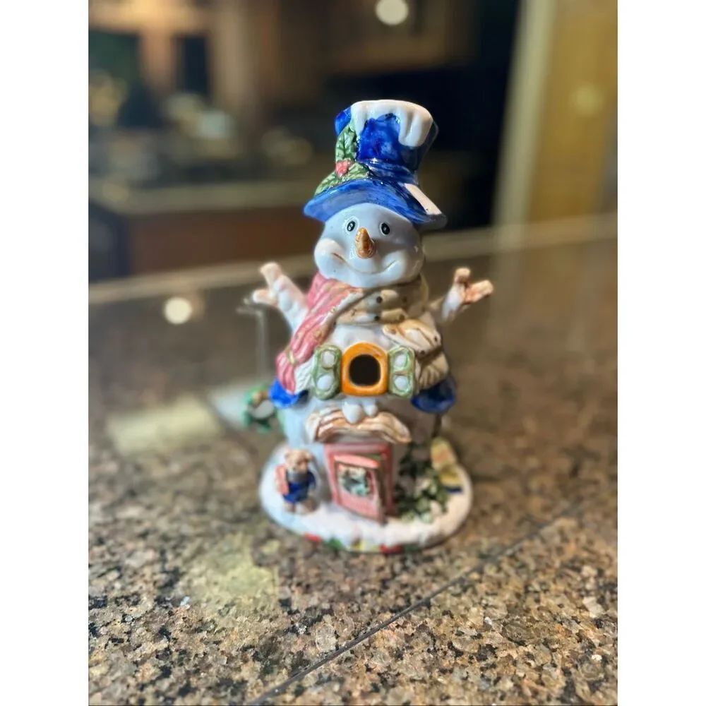 Snowman tea, light holder